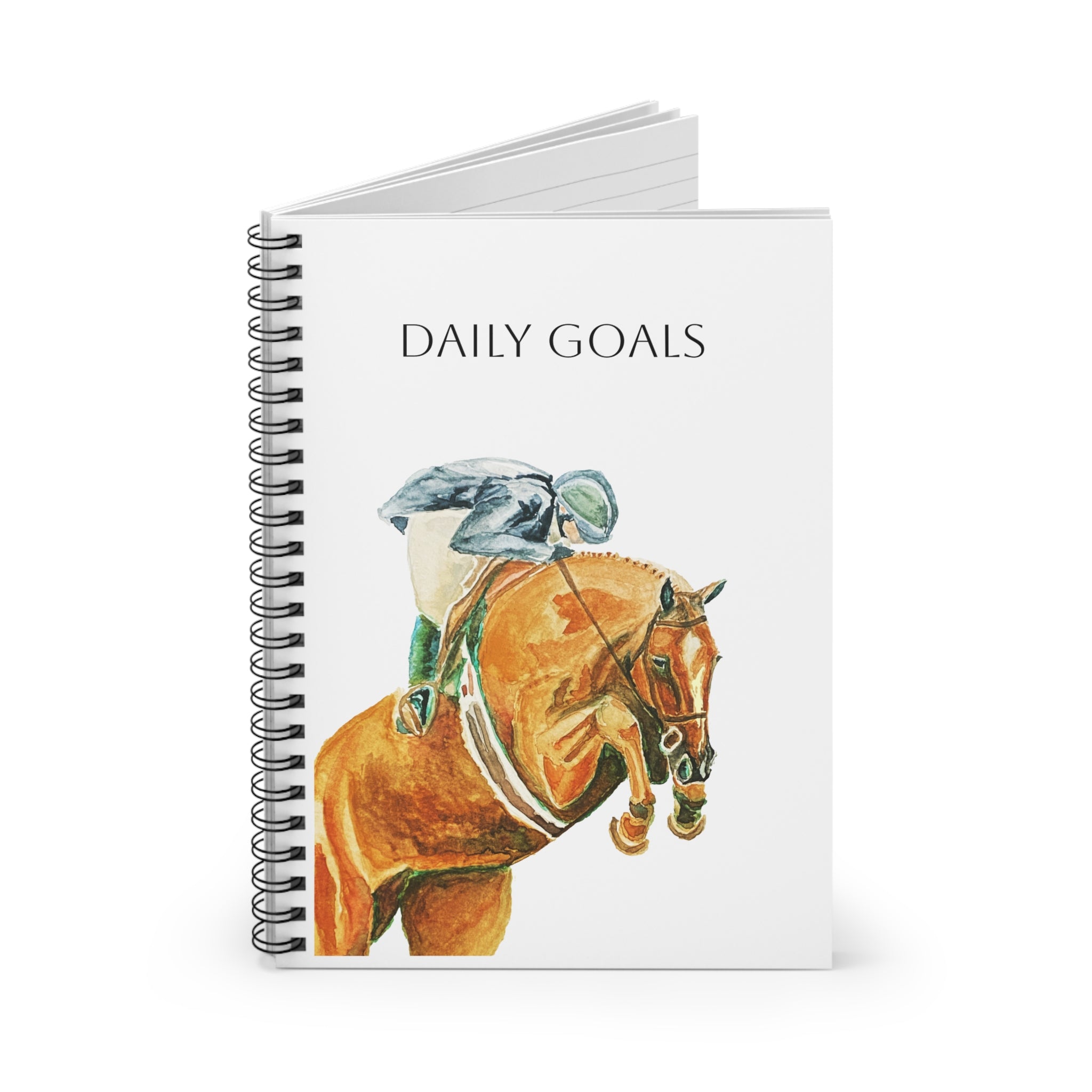 "To Win"  Daily Goals Spiral Notebook — Ruled Journal for Horse Lovers