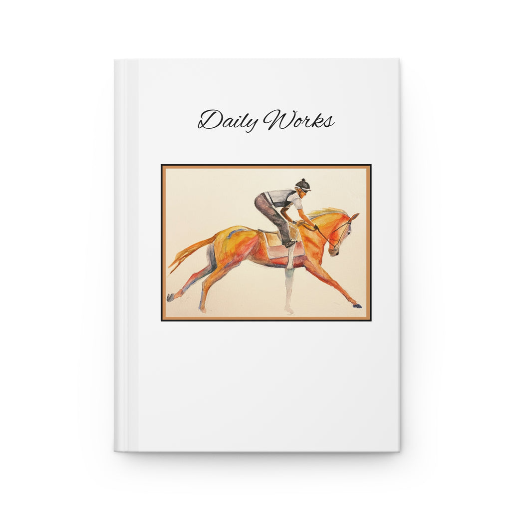 "Daily Works" Horse Racing Hardcover Journal — Notebook for Riding Logs & Training Notes